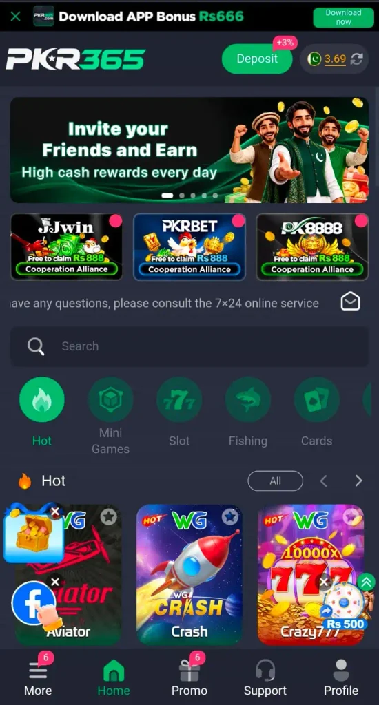 pkr365 game interface